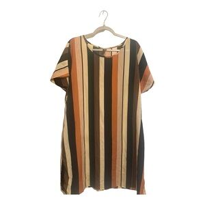 Green coral and cream dress super lightweight